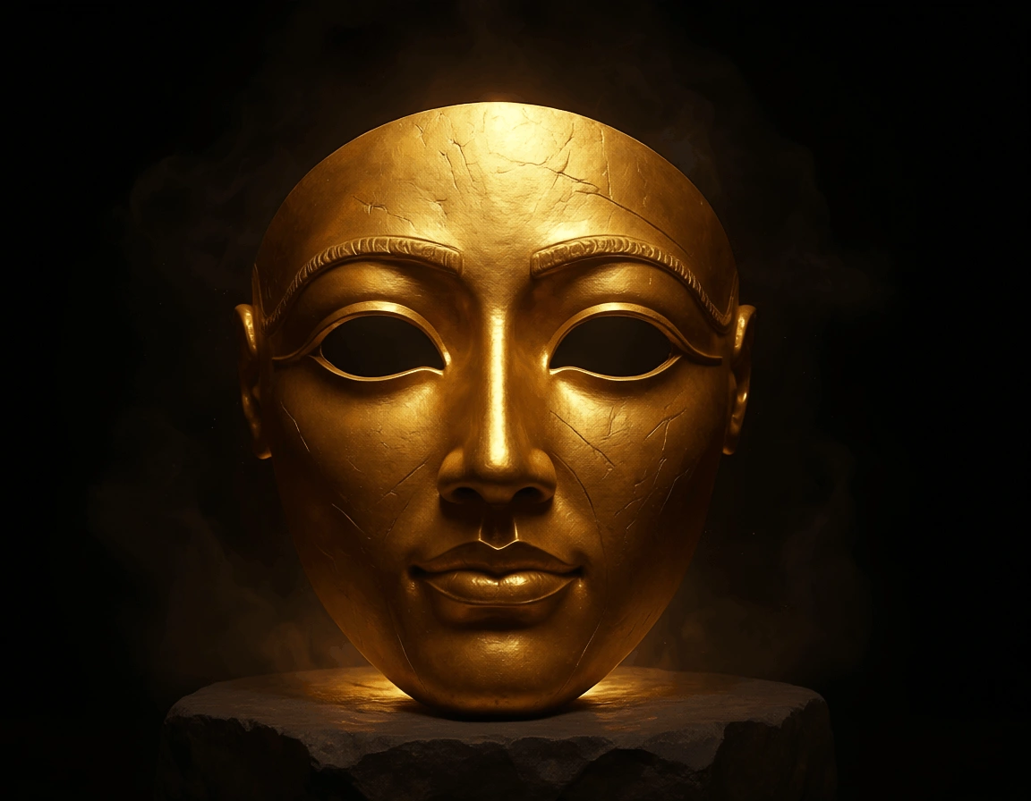 Past Life Identity — golden ancient mask